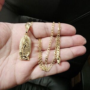 Gold Religious Pendant Necklace